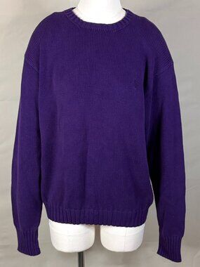 Vintage 1980s Polo by Ralph Lauren Purple Cotton Crewneck Sweater
